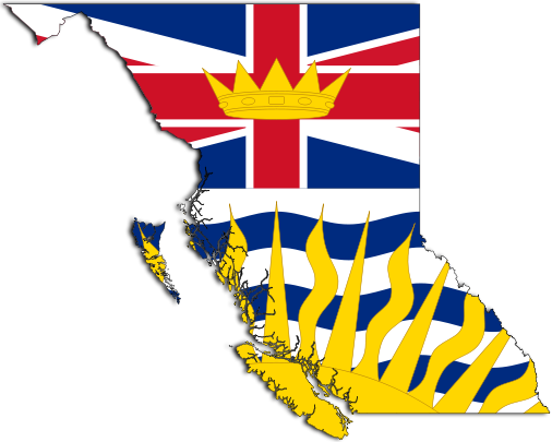 Flag-map of British Columbia