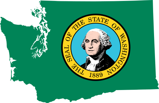 Flag-map of Washington